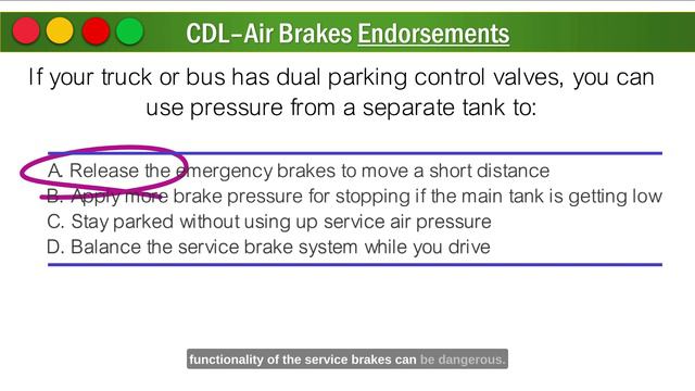 CDL Air Brakes Practice Test 2023: Endorsements Knowledge Test with Explanation