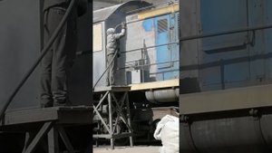 Пескоструйная очистка кузова Тепловоза