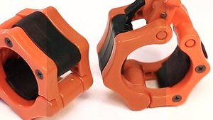 Быстросъемные замки STRONG BODY для олимпийского грифа d 50 мм с фиксатором Пара Оранжевые