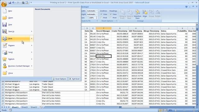 Printing in Excel 2 - Print Specific Data from a Worksheet in Excel - Set Print Area Excel 2007 смотреть онлайн