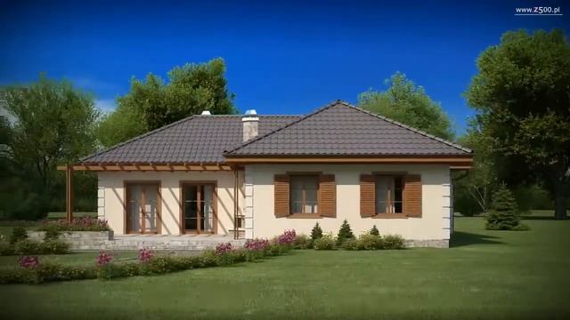 Проект одноэтажного дома Z6 от Z500 смотреть онлайн