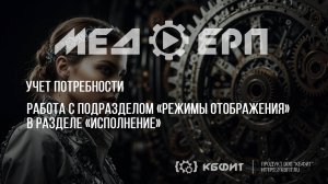 КБФИТ: МЕДЕРП. Работа с подразделом «Режимы отображения» в разделе «Исполнение».