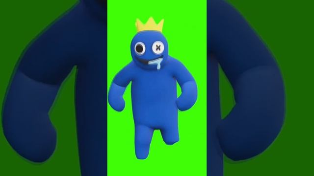 Футаж blue из rainbow friends Roblox на зеленом фоне