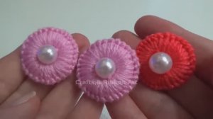 Шерстяной цветок - Простой трюк для вышивания цветов - Хитрость для шитья - Идея создания цветка