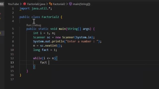 Factorial of a Number Using While Loop | Java | Easy Coding смотреть онлайн
