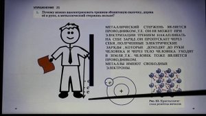 Физика 8 кл(2019г)Пер §31 Упр 22 № 3 .Почему можно наэлектризовать трением эбонитовую палочку ,держа
