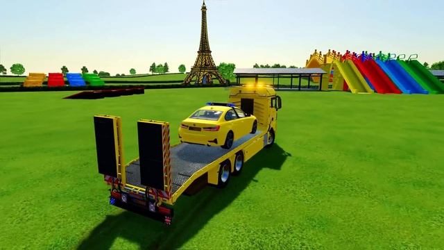 TRANSPORTING DACIA, BMW, VOLKSWAGEN, RANGER ROVER, FORD wıth MERCEDES ELECTRIC TRUCKS! FS 22 смотреть онлайн