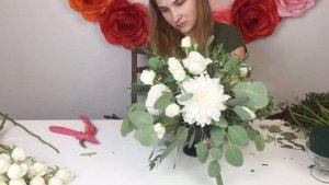 How to make flower arrangement | DIY white wedding bouquet