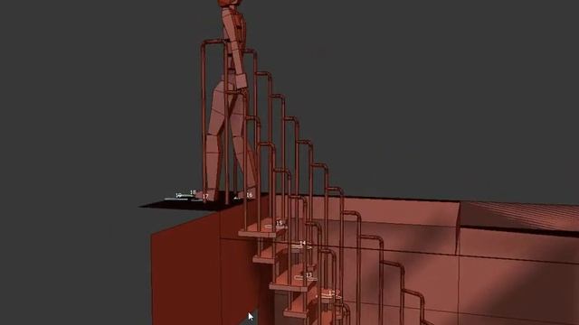 Лестница гусиный шаг с изгибом. смотреть онлайн