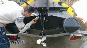 Правильная посадка лодочного мотора Hidea-HD-9,9FHS на болты.