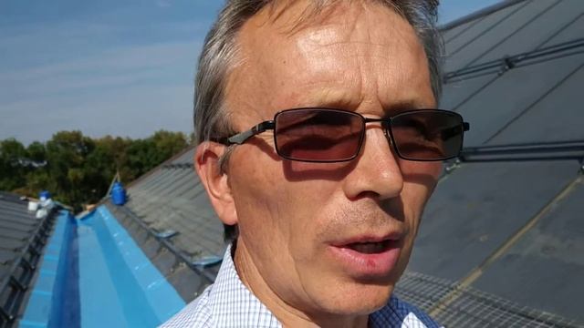 Полимерная гидроизоляция водоприемного кровельного лотка.