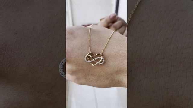 Diamond Heart Infinity Necklace