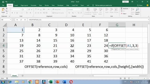 using IF function in OFFSET function in excel смотреть онлайн