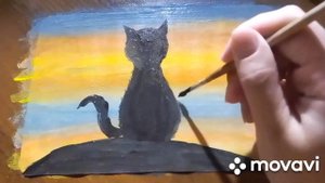 Простой рисунок красками гуашь! Как нарисовать кота красками просто?