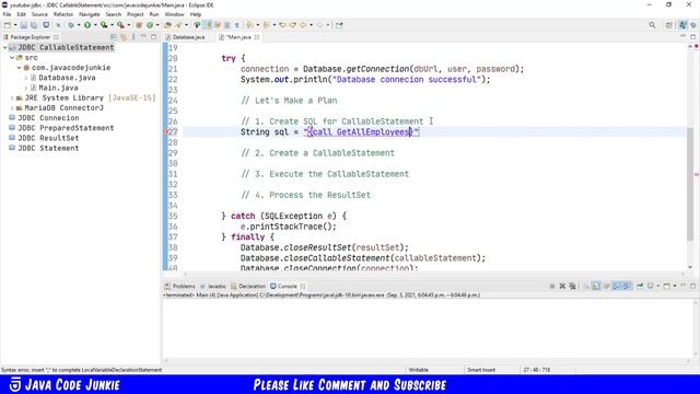 CallableStatement | JDBC Tutorial for Beginners смотреть онлайн