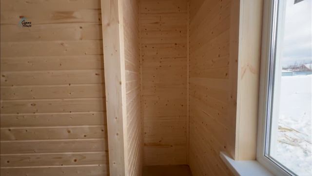 Уютная каркасная мансардная Баня 6х8 метров ! Цена строительства! С вторым светом и сауной! смотреть онлайн