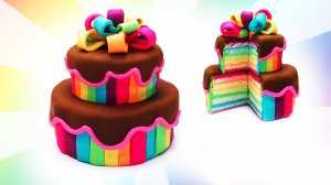 Как слепить радужный Торт ? Лепка и Поделки ? Play-Doh, Тесто, Пластилин Плей-До ?