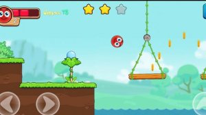 Красный Шарик побеждает Босса Зеленых Лиан. Red Ball