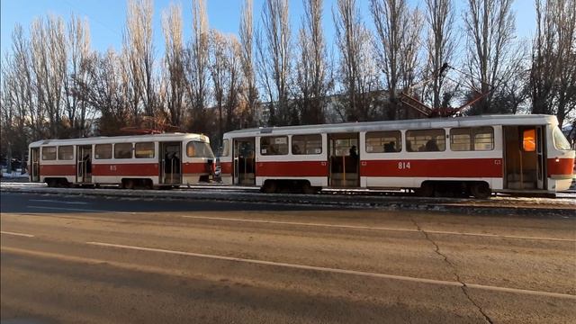 Трамвай 22 | 814 + 815 | Tatra T3SU | пр. Ленина / ул. Первомайская | Самара смотреть онлайн