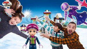 Папа Роб, Ярик и Лера собирают горнолыжный курорт LEGO FRIENDS! Часть 2.