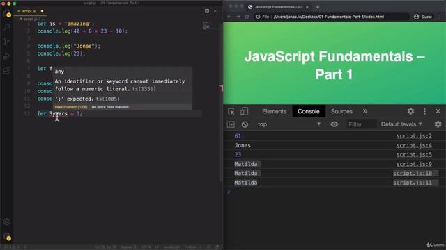 values and variable in JavaScript |