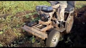 Самодельный минитрактор - уборка картофеля