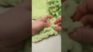 Вязание пледа, покрывала из плюшевой пряжи Ализе пуффи