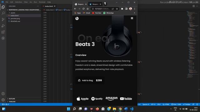 3AW headphones landing page Responsive Website Pure HTML CSS SASS JavaScript jQuary with Animation смотреть онлайн