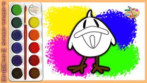 Раскраска ПОКОЙО / Разукрашка Pocoyo - Птичка для детей / Детские рисунки / РАСКРАСКИ МАЛЫШАМ