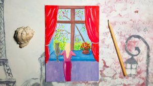 Весенний пейзаж #гуашью #уроки_рисования