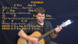 Whiter Shade of Pale (Procol Harum) Guitar Lesson Chord Chart with Chords/Lyrics