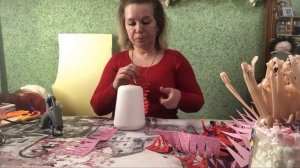 Цветок из органзы светильник