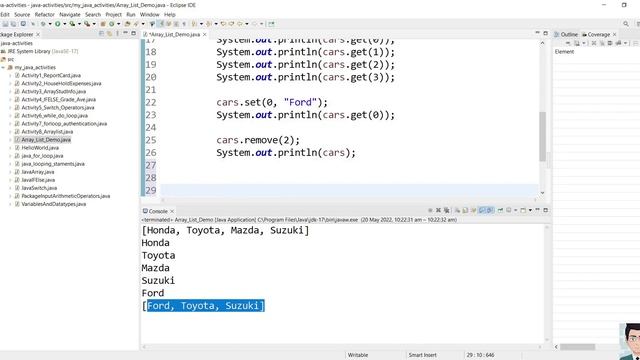 Java Basic Java Array list смотреть онлайн