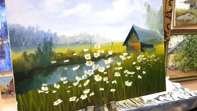 Живопись маслом. Мастер-Класс для начинающих Домик в деревне смотреть онлайн