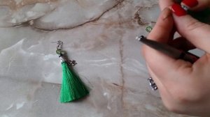 Как сделать серьги кисточки МК Earring Clover DIY