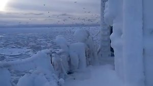 Обледенение судна СРТМ "Ихтиолог" Охотское море 17.01.19