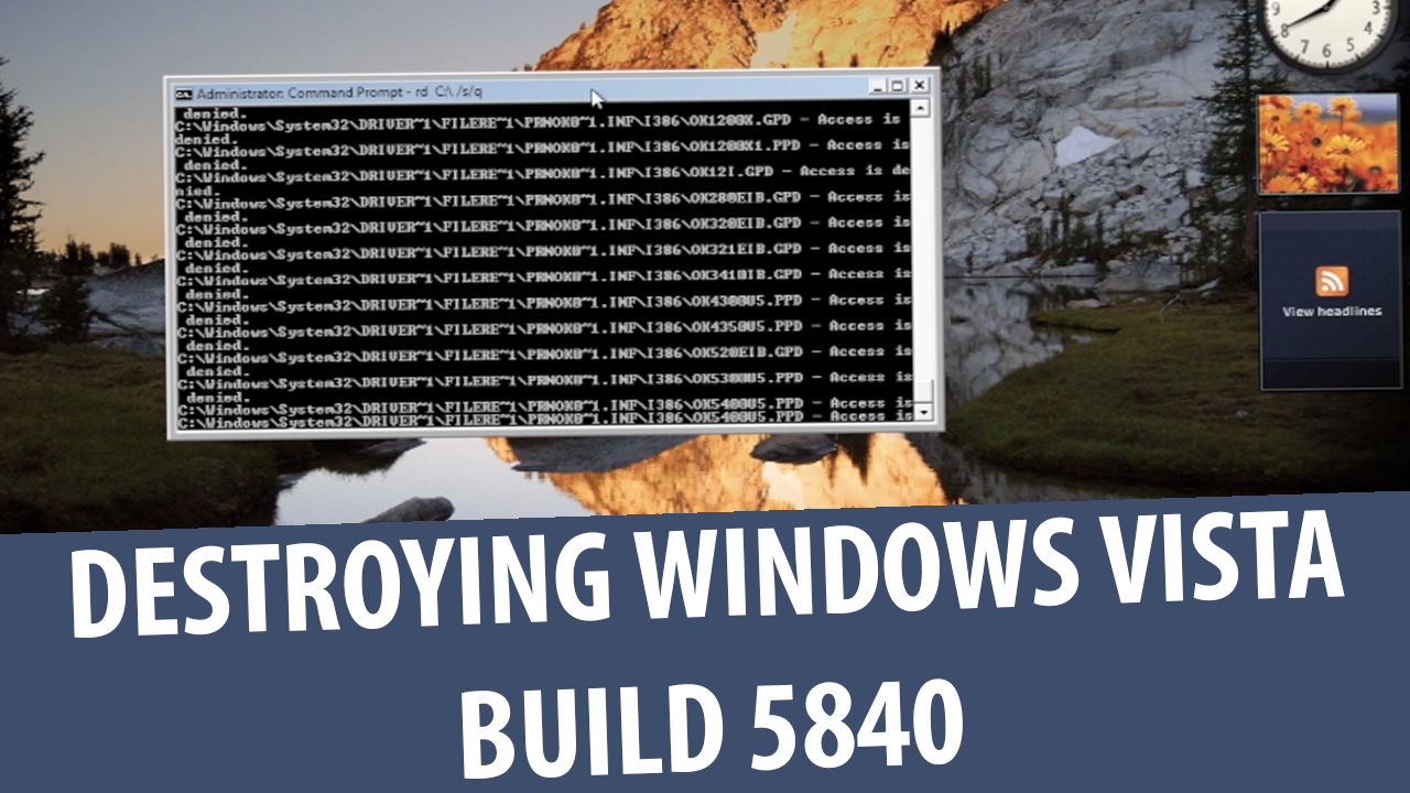 Уничтожение Windows Vista build 5840