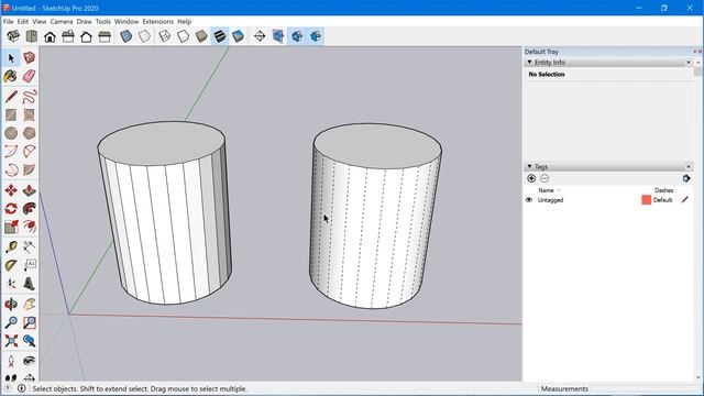 Weld edges feature in SketchUp Pro 2020.2