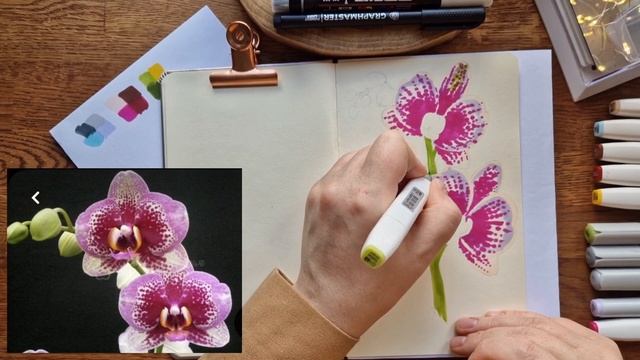 Как нарисовать орхидею. Урок для начинающих. смотреть онлайн