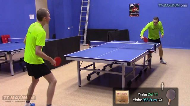 Yinhe 955 EURO OX тест - игра на столе и атака длинными шипами