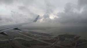 Uneventful Landing at Amsterdam Schiphol AMS during Storm Ciara