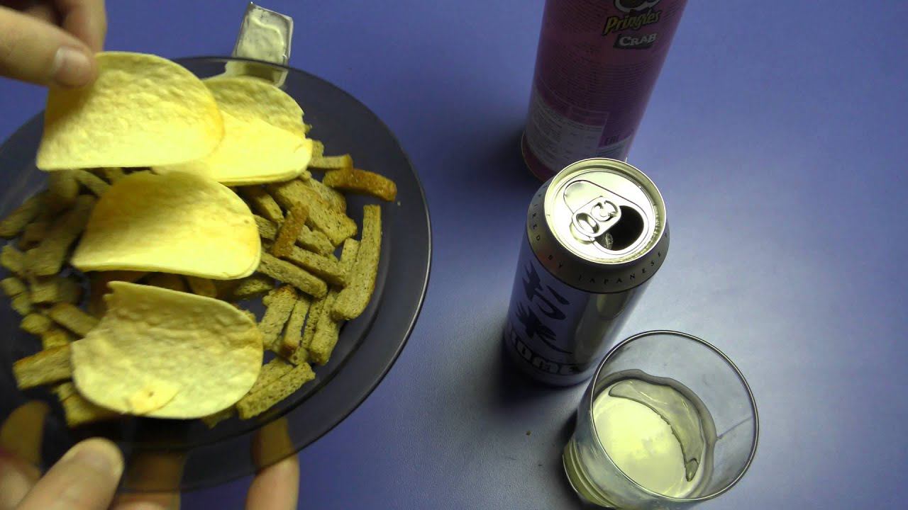 Рисовое пиво Okome, PRINGLES со вкусом краба, сухарики три корочки малосольные огурцы соус тартар