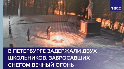 В Петербурге задержали двух школьников, забросавших снегом Вечный огонь #shorts