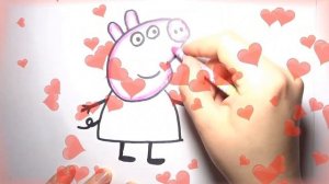 How to draw Peppa Pig/Как нарисовать свинку Пеппу/Come disegnare Peppa Pig