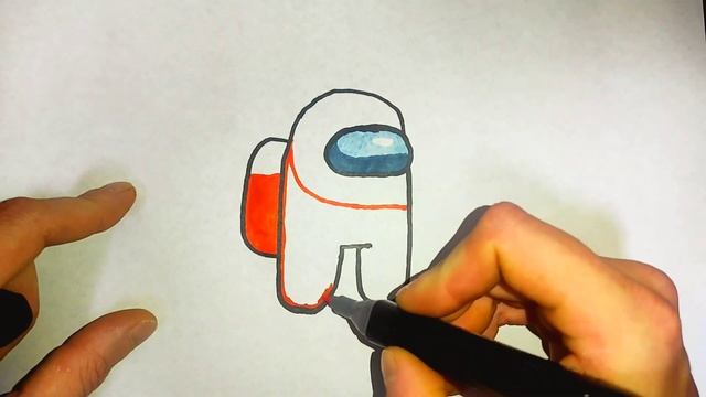 How to draw among us.Как нарисовать амонг ас.Рисуем амогуса.