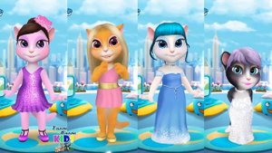 ДЕНЬ РОЖДЕНИЯ АНДЖЕЛЫ ЧЕТЫРЕ КОШЕЧКИ  Моя говорящая Анджела, Соня, Мила, Аня