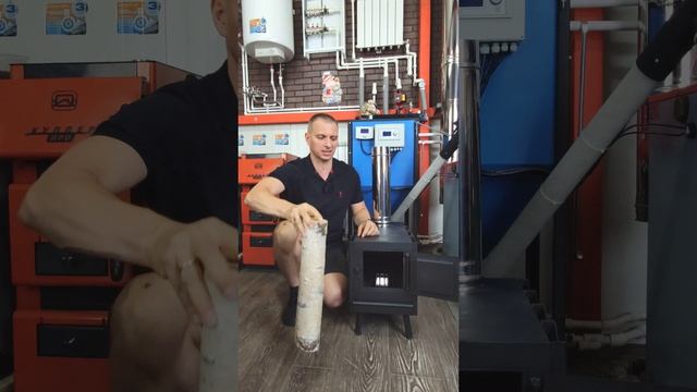 Отопительная печь буржуйка с плитой для бытовки и гаража