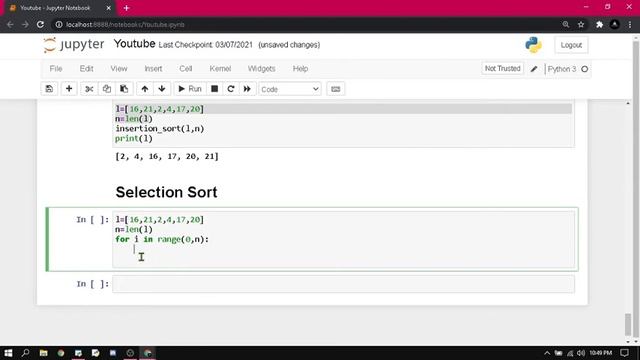 Selection Sort in Python | Sorting Algorithms |Rohit Bansal |#41