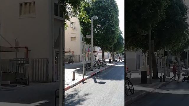 A deserted Dizengoff Street in Tel Aviv, Israel