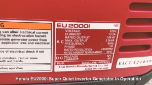 Honda EU2000i Super Quiet Inverter Generator In Use